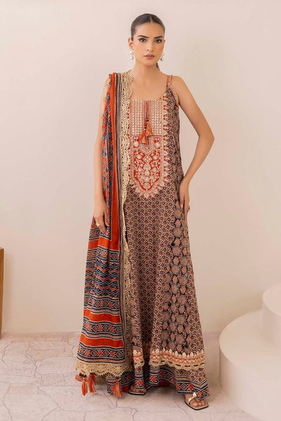 3 Piece Unstitched Embroidered Printed Lawn Suit
