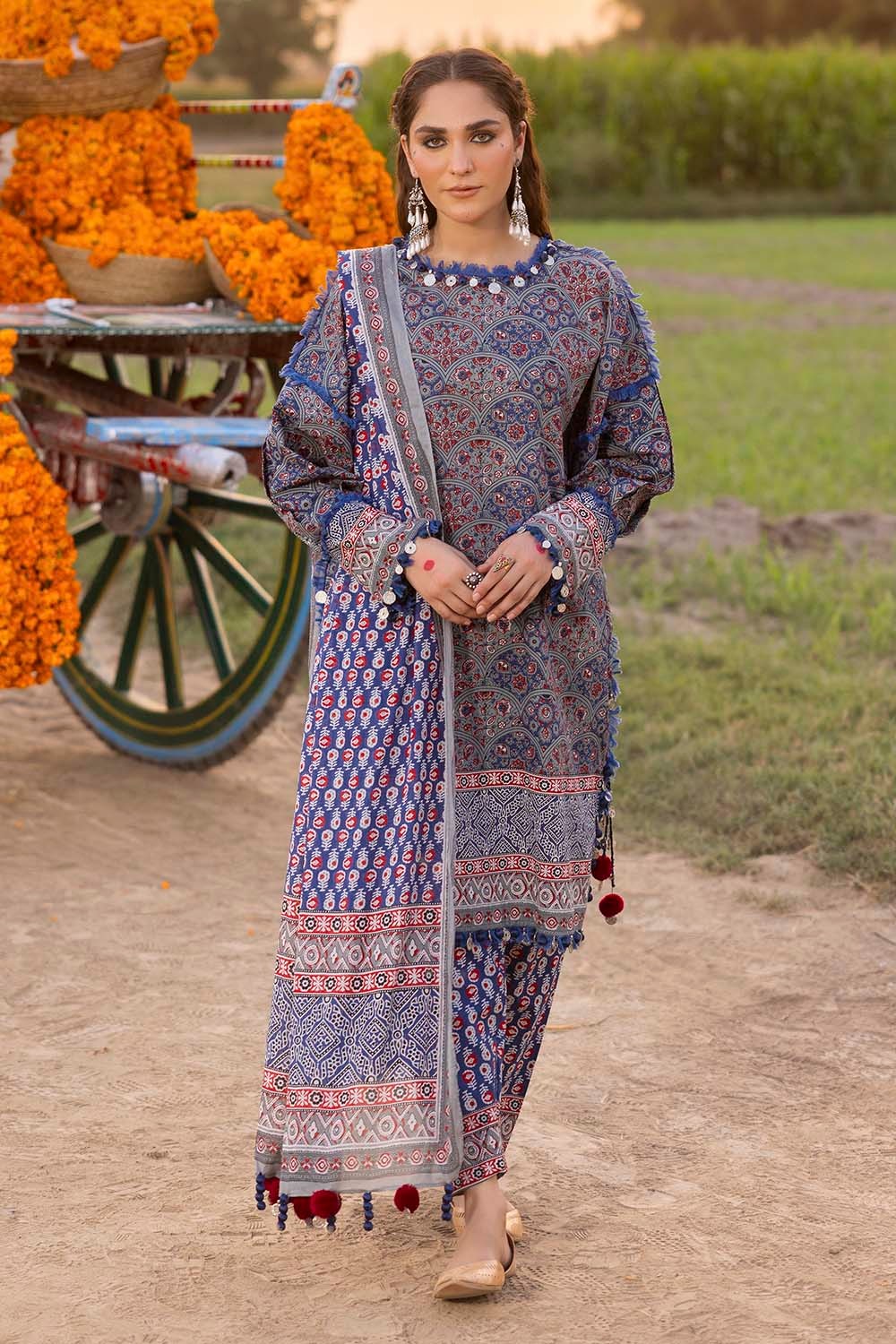3 Piece Unstitched Printed Lawn Suit