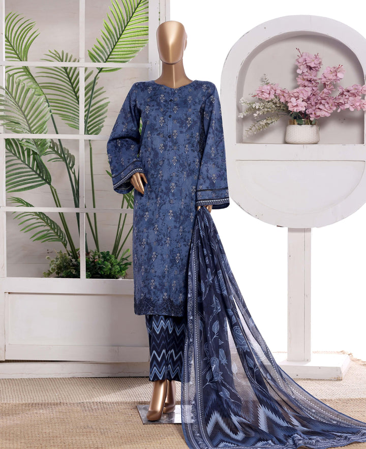 Embroidered Lawn  3Piece Stitched
