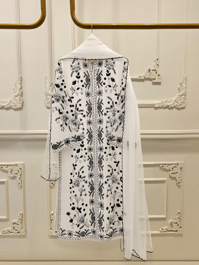 3 Piece - Pure Embroidered Cotton Net Suit