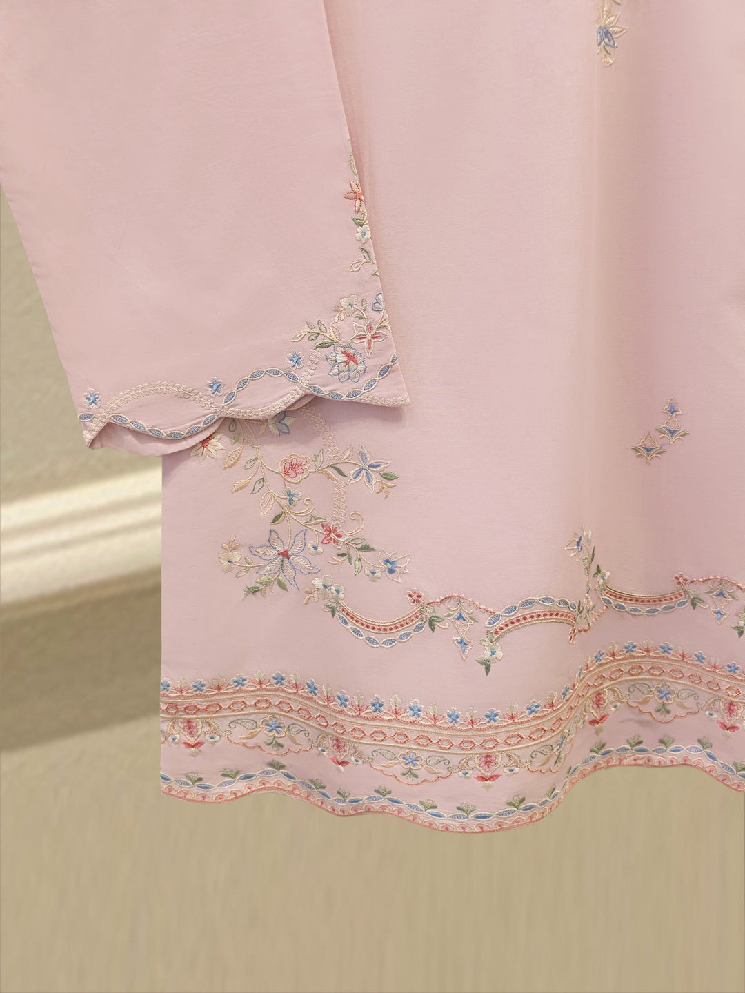 2 Piece - Embroidered Cambric Suit