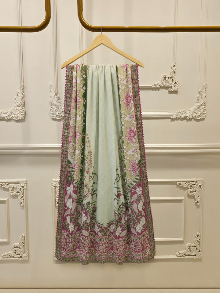 3 Piece - Digital printed Cambric Suit