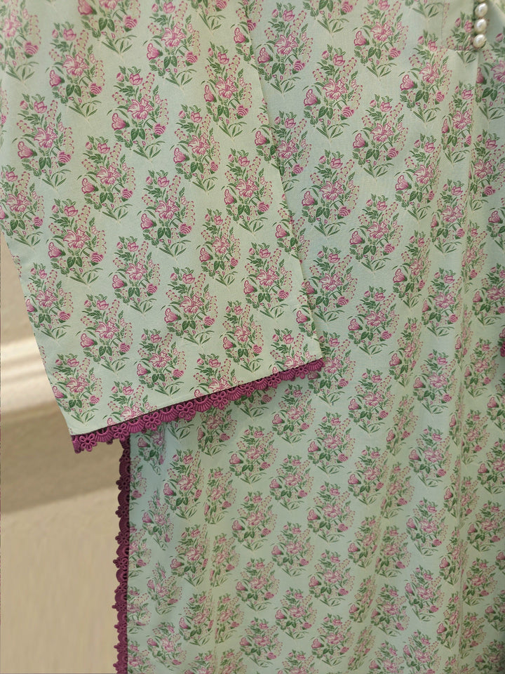 3 Piece - Digital printed Cambric Suit