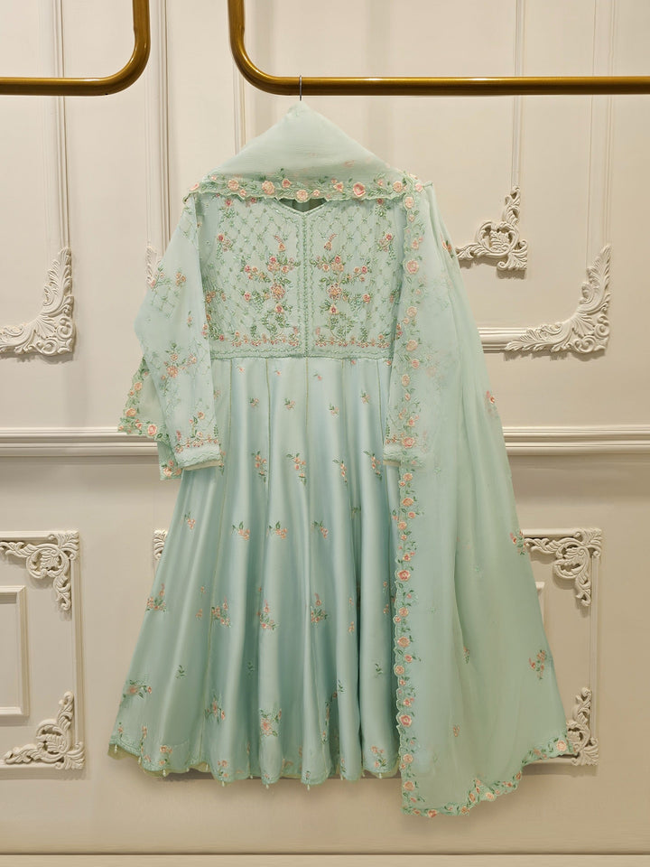 3 Piece- Pure  Sheesha Silk Embroidered Suit