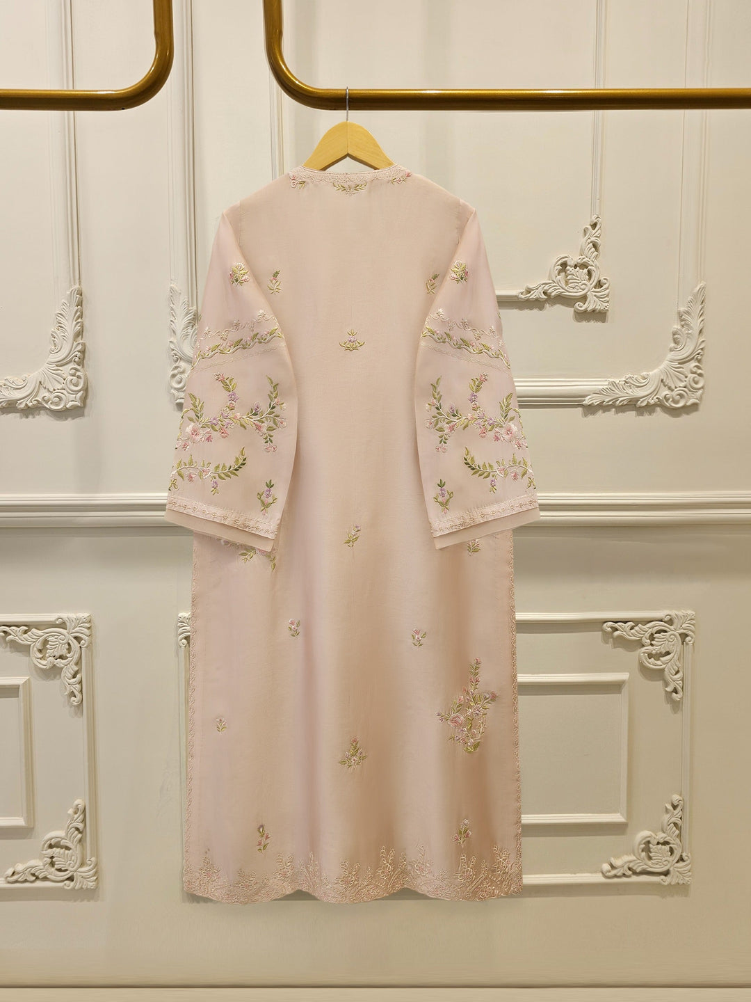 Pure Embroidered Sheesha Silk Shirt