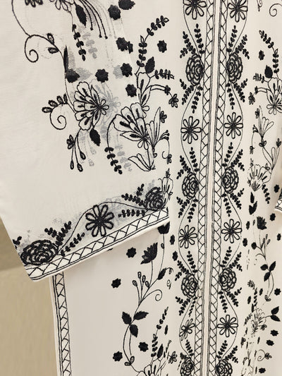 3 Piece - Pure Embroidered Cotton Net Suit
