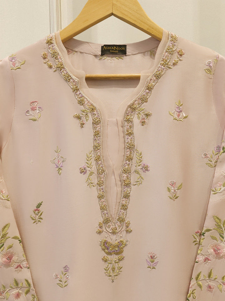 Pure Embroidered Sheesha Silk Shirt