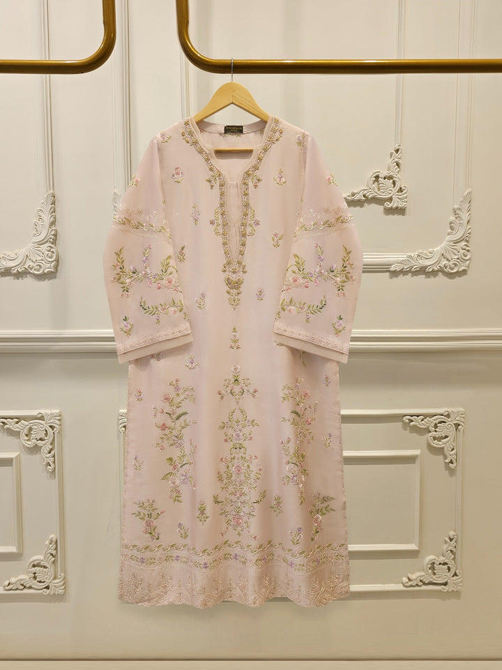 Pure Embroidered Sheesha Silk Shirt