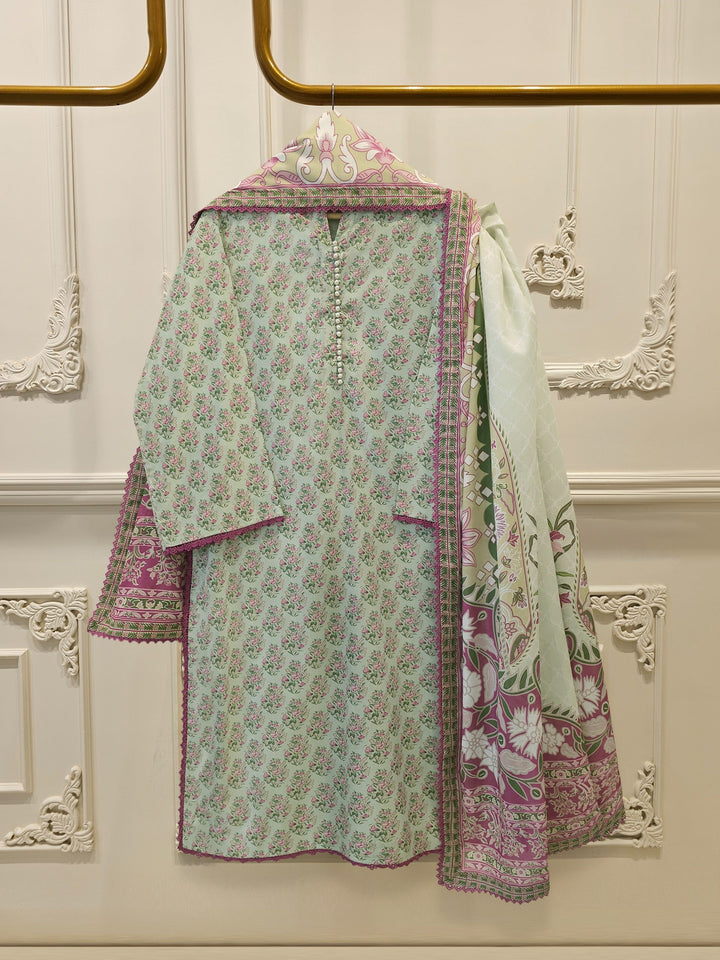3 Piece - Digital printed Cambric Suit