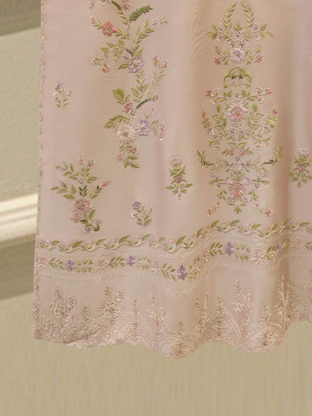 Pure Embroidered Sheesha Silk Shirt