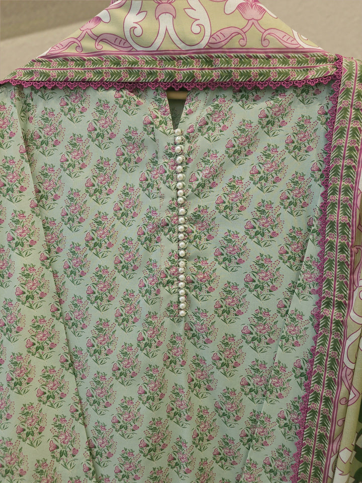 3 Piece - Digital printed Cambric Suit