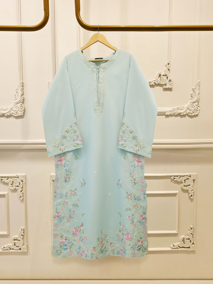 2 Piece - Embroidered Cambric Suit