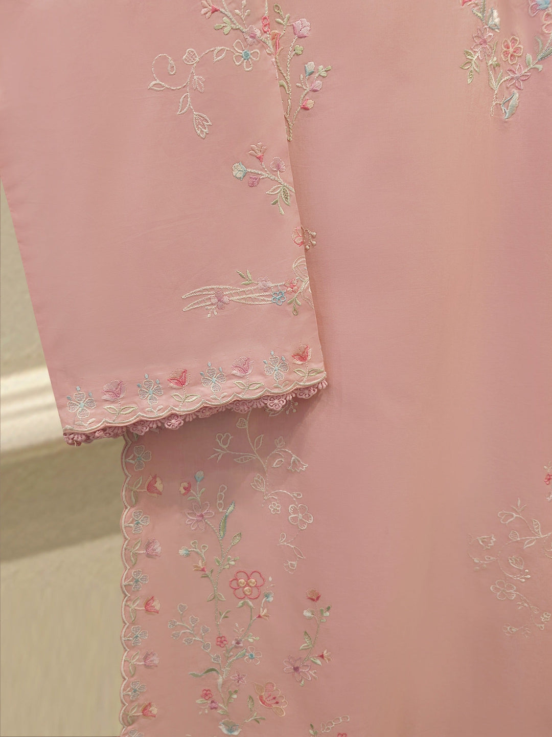 2 Piece - Embroidered Cambric Suit