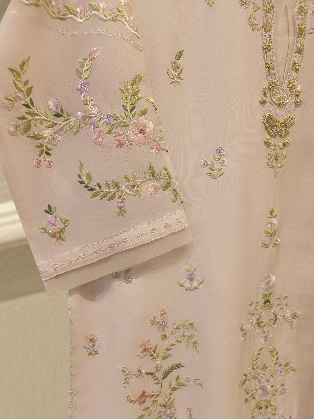 Pure Embroidered Sheesha Silk Shirt