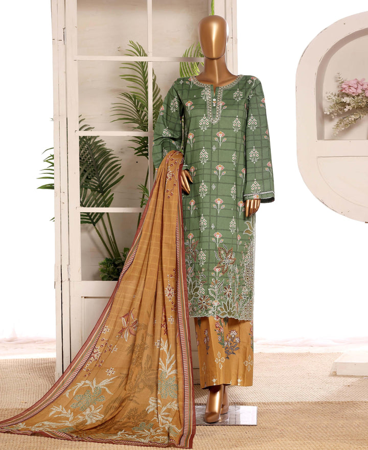 Embroidered Lawn  3Piece Stitched