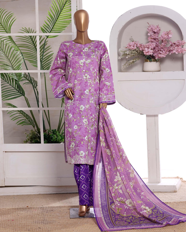 Embroidered Lawn  3Piece Stitched