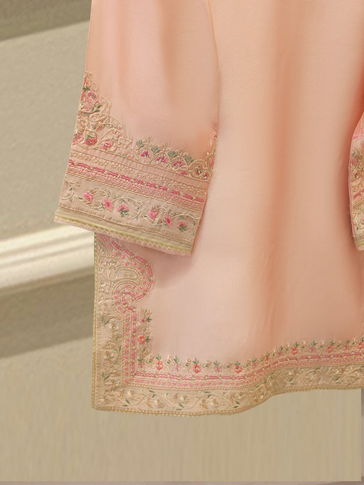3 Piece- Pure Sheesha Silk Embroidered Suit