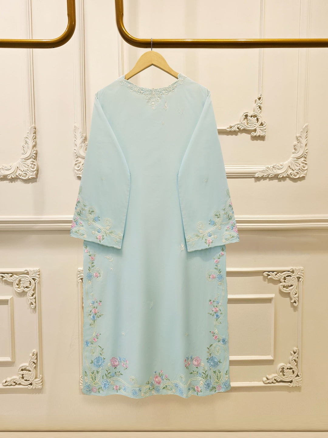 2 Piece - Embroidered Cambric Suit