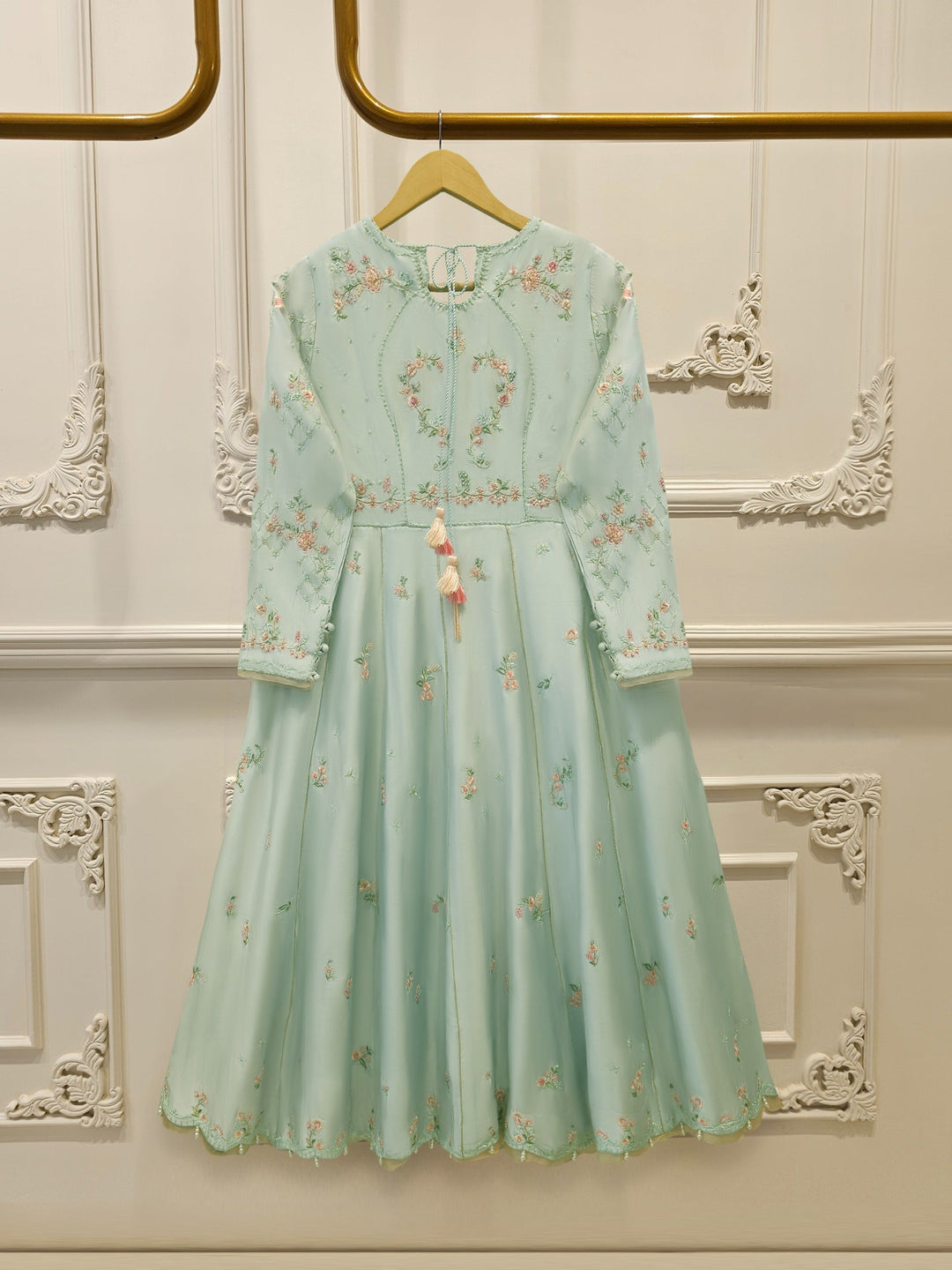 3 Piece- Pure  Sheesha Silk Embroidered Suit
