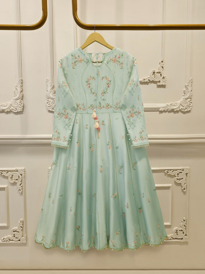 3 Piece- Pure  Sheesha Silk Embroidered Suit