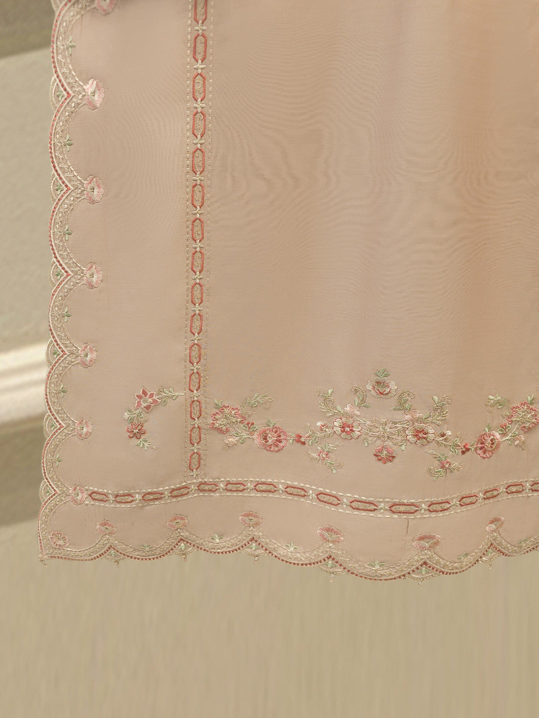 3 Piece- Pure Khadi Silk Embroidered Suit