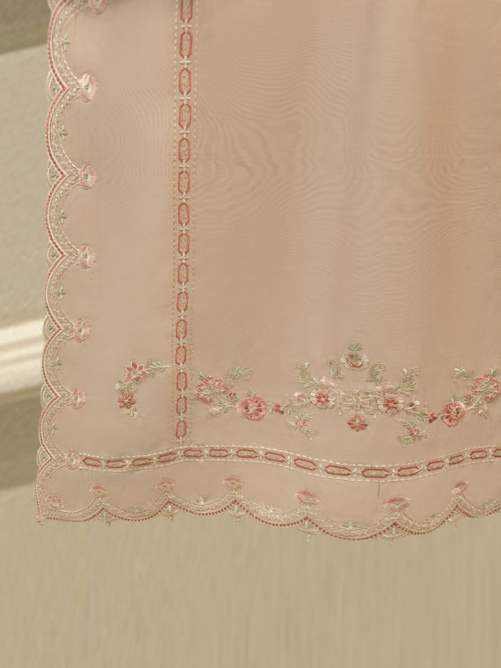 3 Piece- Pure Khadi Silk Embroidered Suit