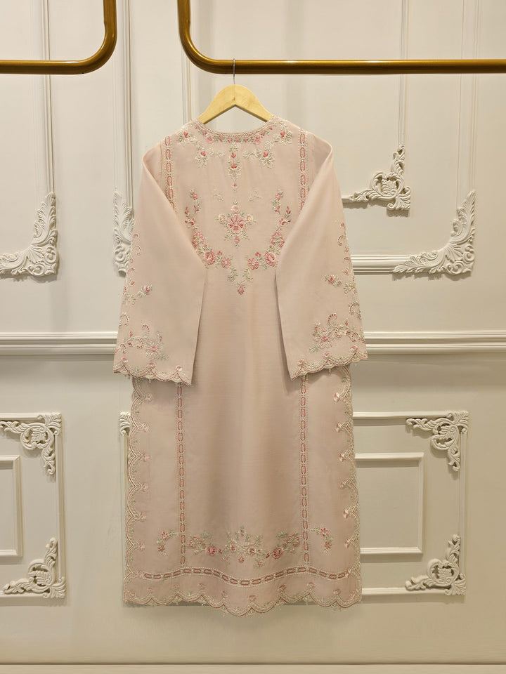3 Piece- Pure Khadi Silk Embroidered Suit