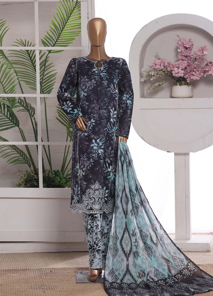 Embroidered Lawn  3Piece Stitched