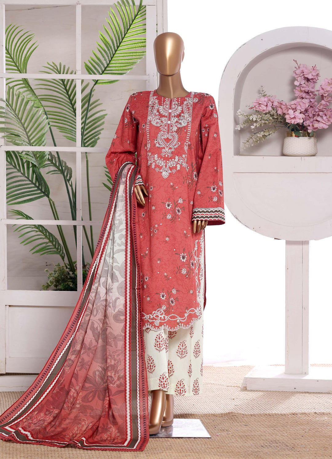 Embroidered Lawn  3Piece Stitched