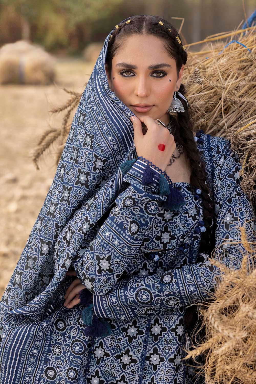 3 Piece Unstitched Silver Printed Lawn Suit