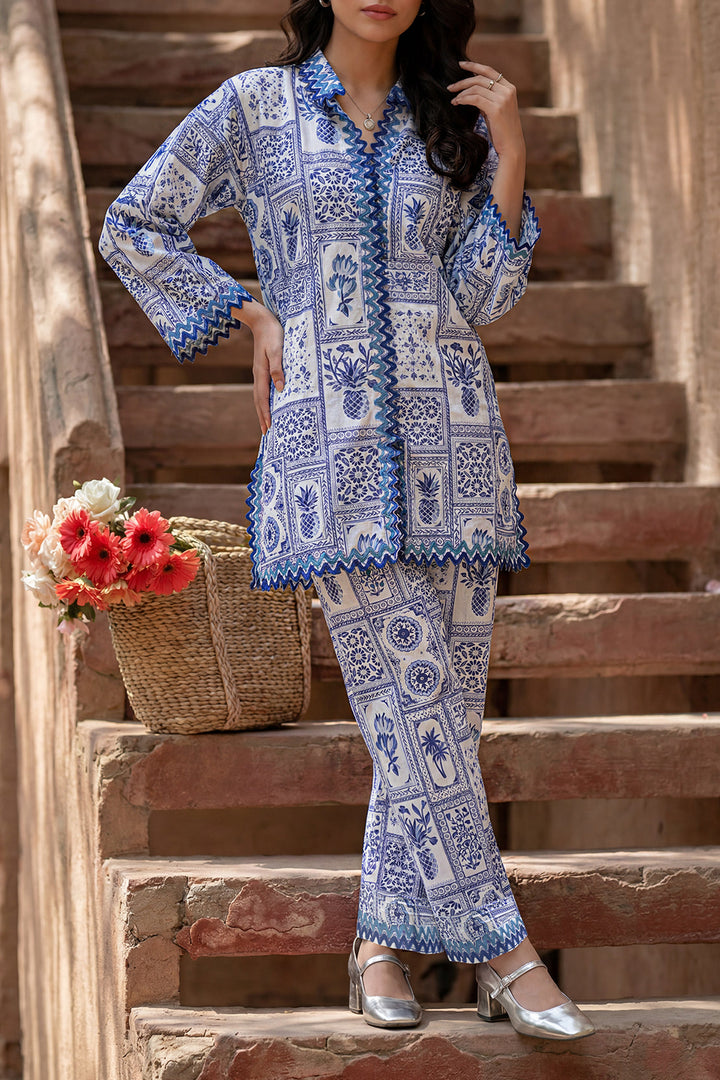 Printed Strip Lawn Stitched 2 Piece (Shirt/Trouser)