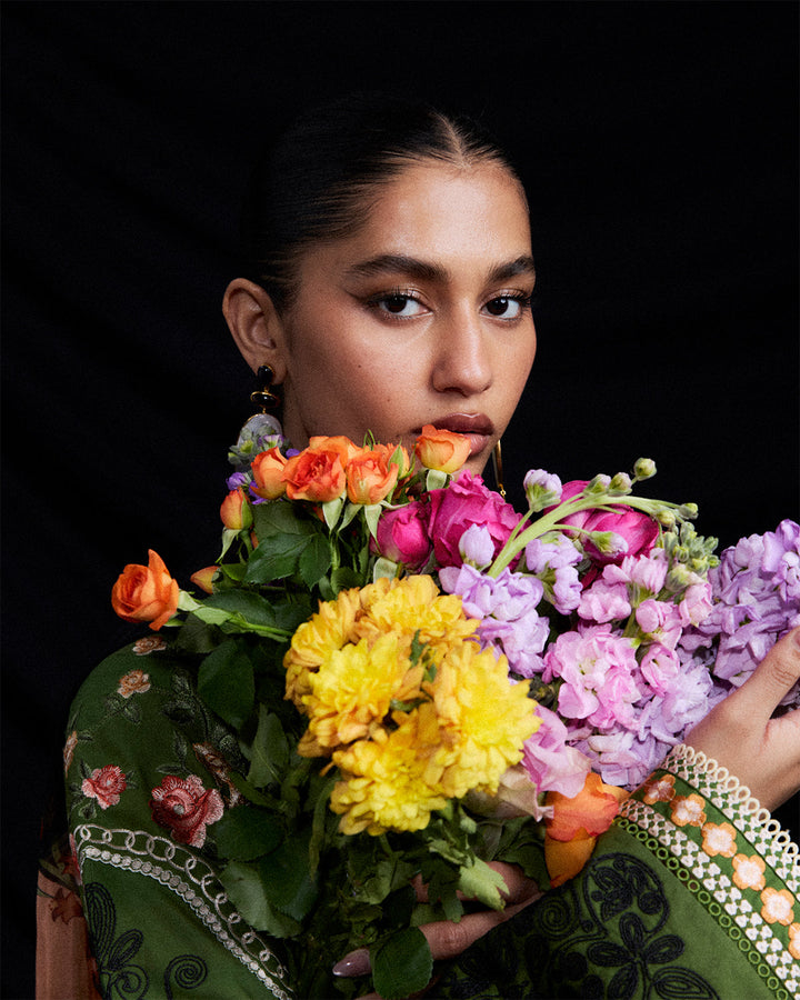 Floral Dori Embroidered Set
