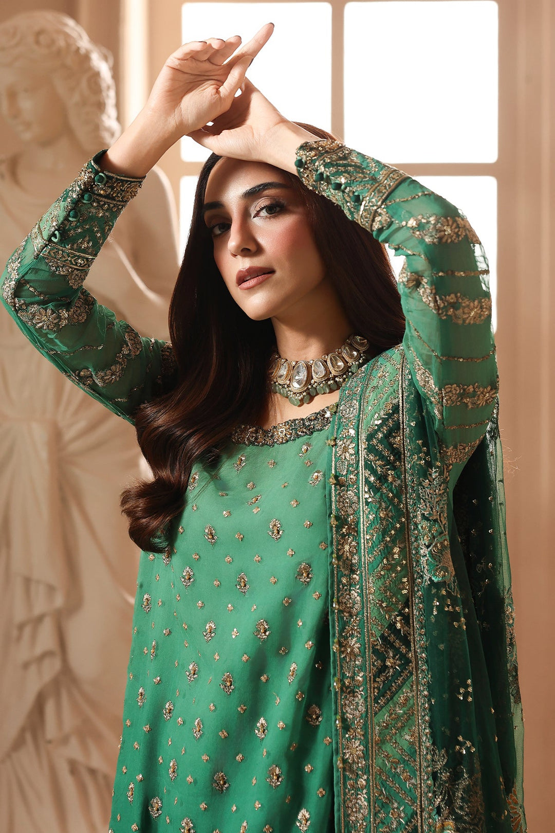3-PC Unstitched Embroidered  Luxury Chiffon