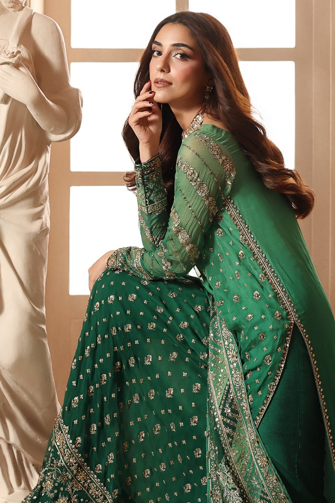 3-PC Unstitched Embroidered  Luxury Chiffon