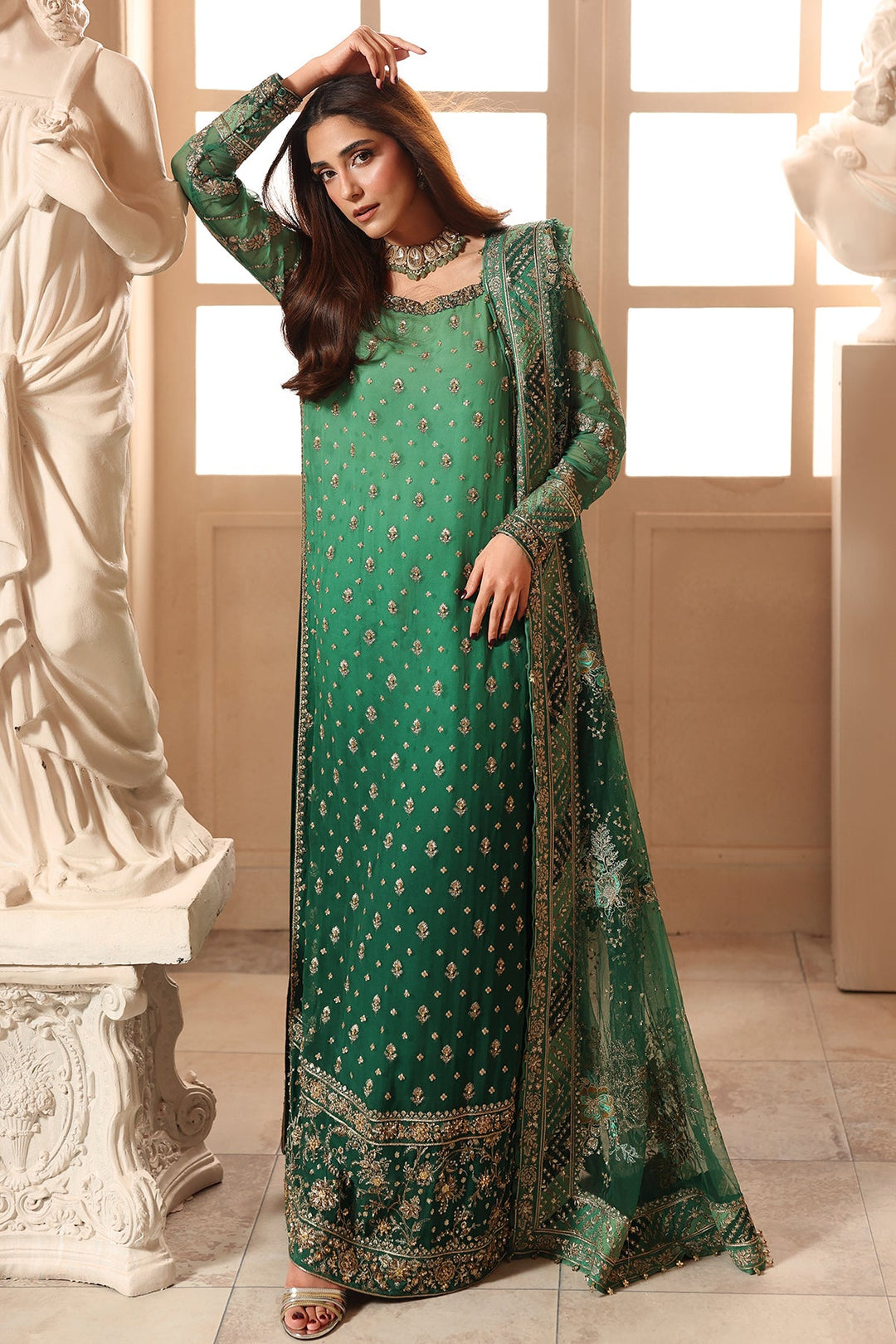 3-PC Unstitched Embroidered  Luxury Chiffon