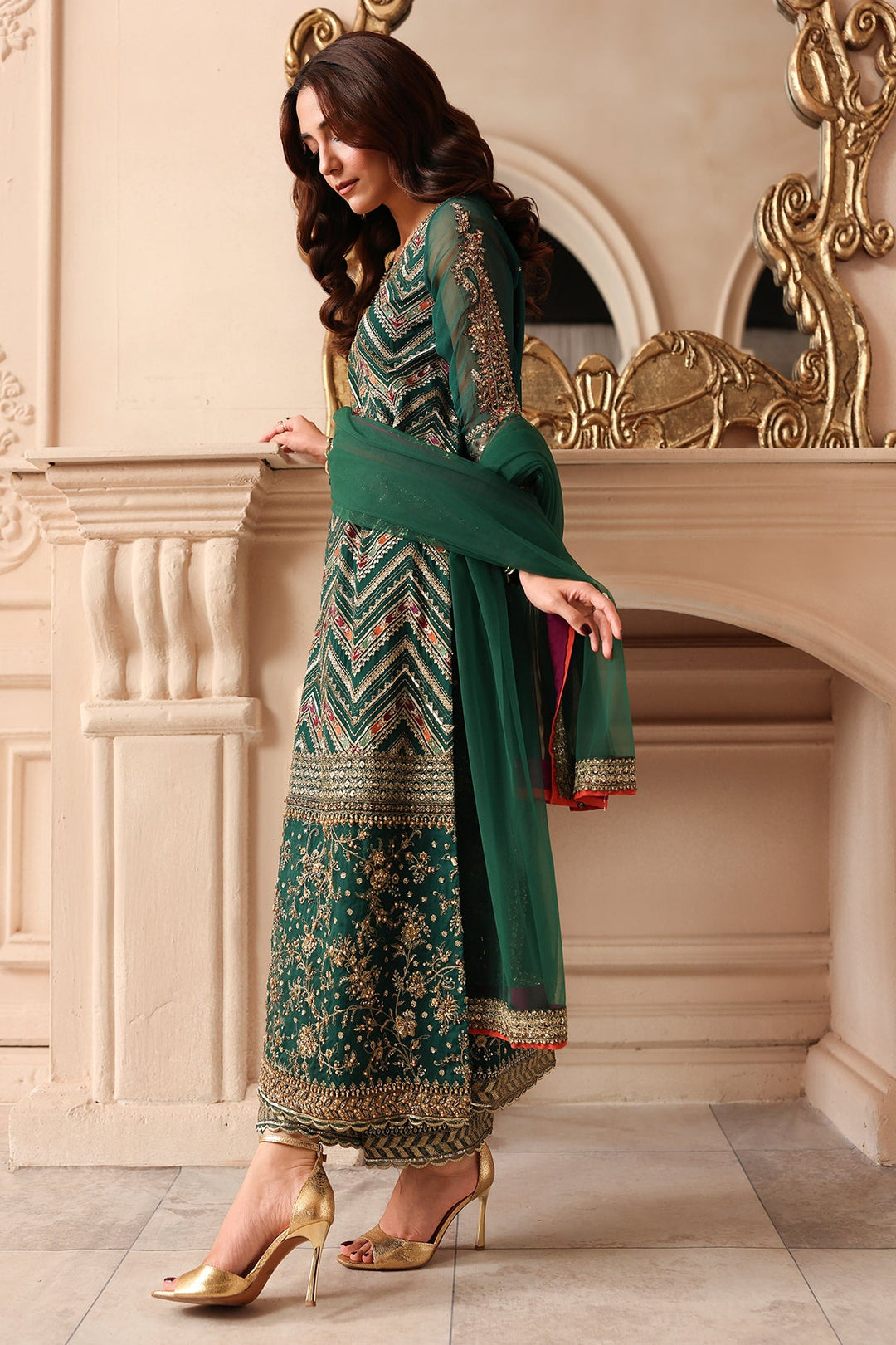 3-PC Unstitched Embroidered  Luxury Chiffon