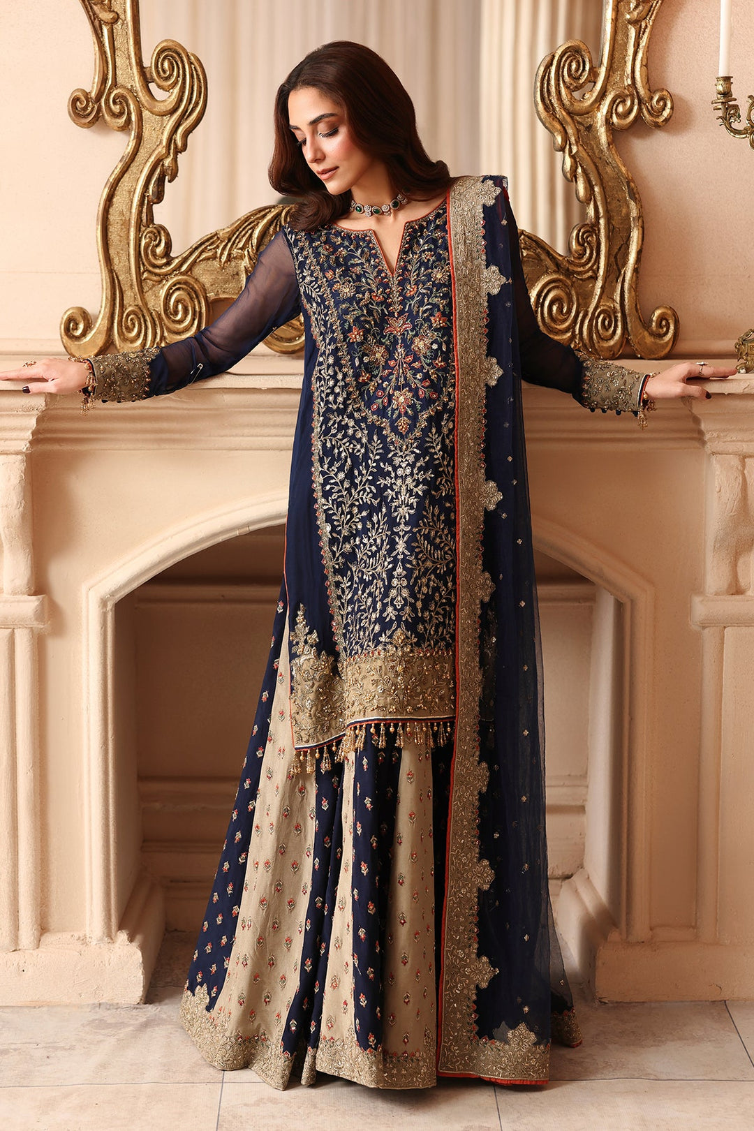 3-PC Unstitched Embroidered  Luxury Chiffon