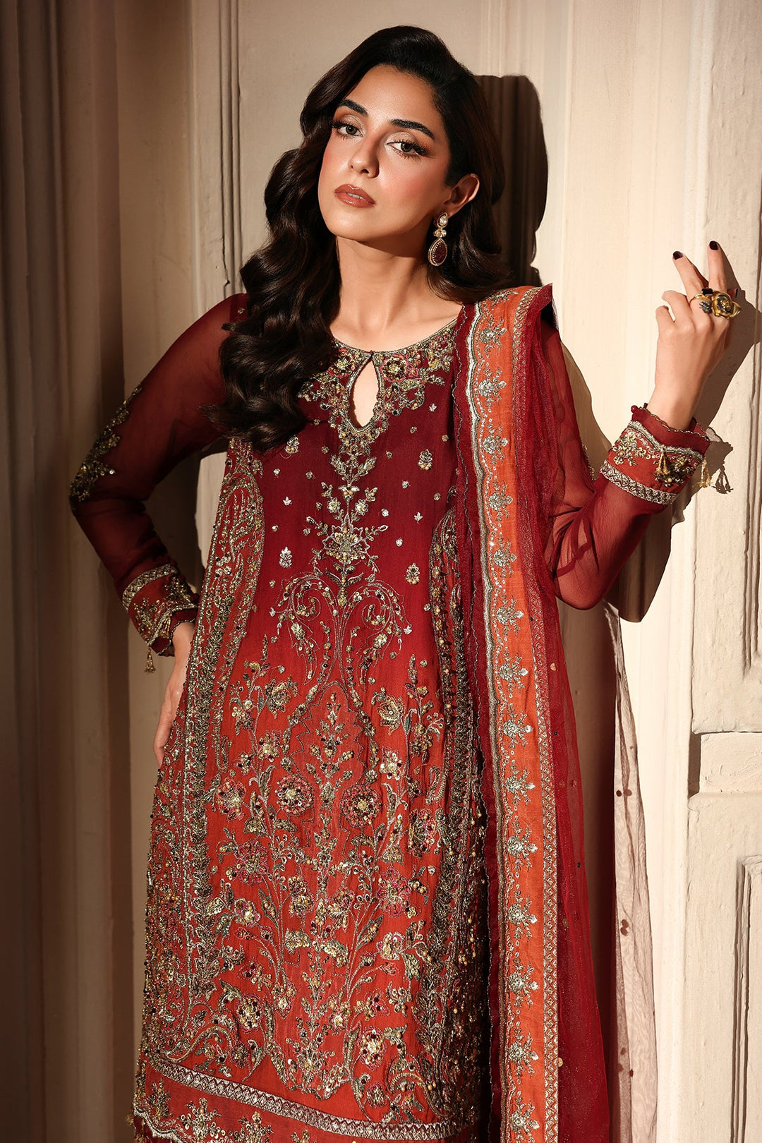 3-PC Unstitched Embroidered  Luxury Chiffon