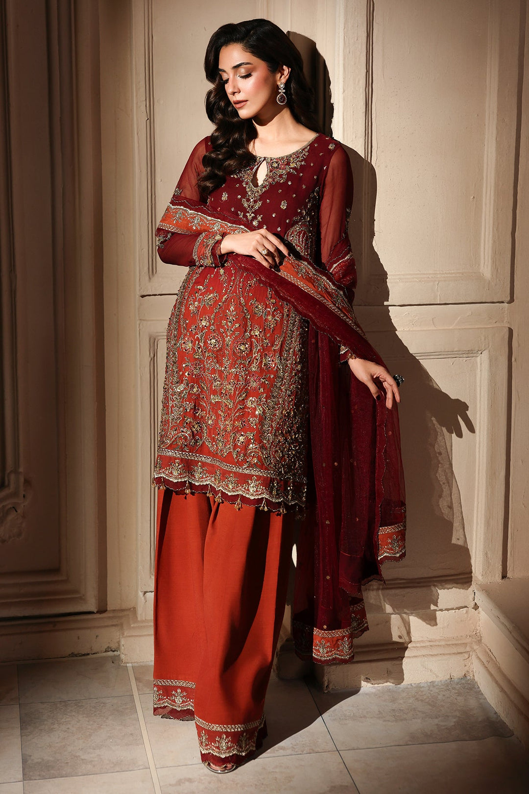 3-PC Unstitched Embroidered  Luxury Chiffon