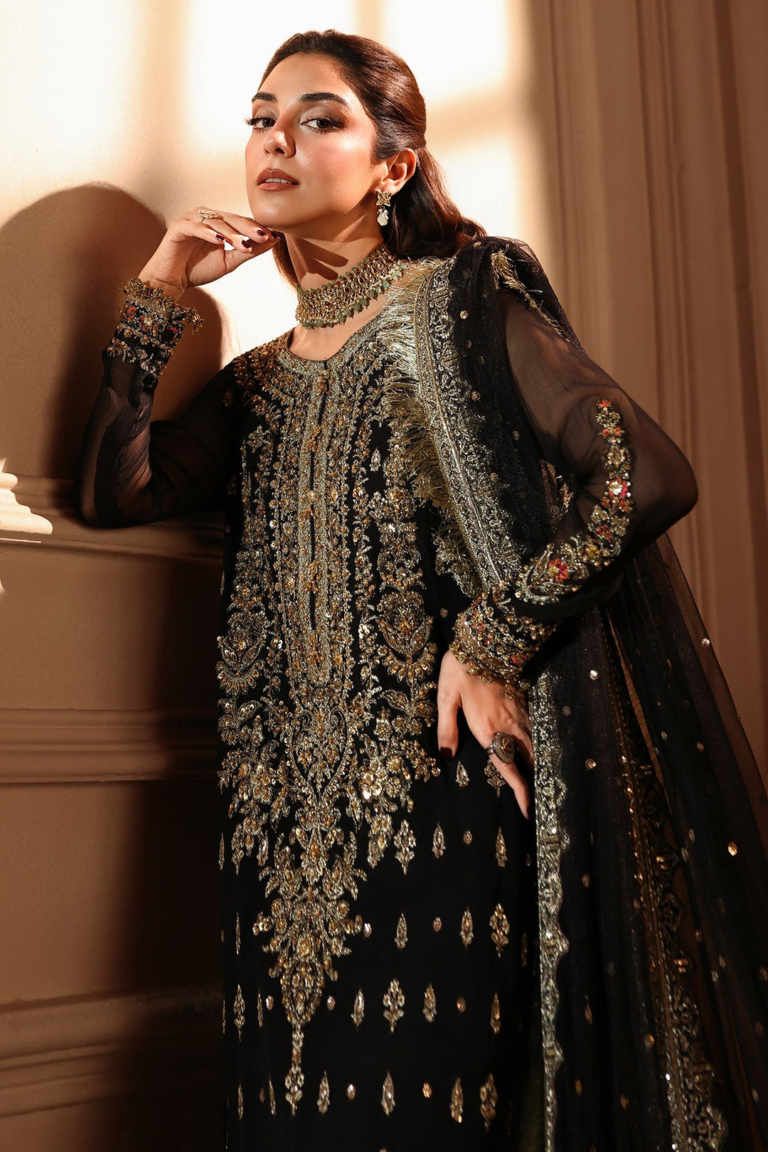 3-PC Unstitched Embroidered  Luxury Chiffon