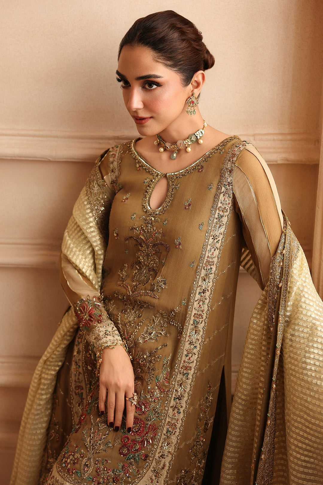 3-PC Unstitched Embroidered  Luxury Chiffon
